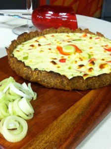 Quiche light com massa de linhaça