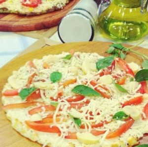 Pizza de tomate e ricota light