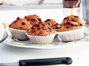 Muffins de nozes e mirtilos