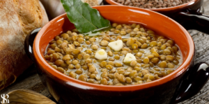 Sopa de lentilha com músculos